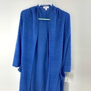 NWT LuLaRoe Sarah Blue Texture Duster Cardigan XL